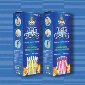 Bubble Gum, Lemon Combo Flavor Skippi Natural Ice Pop, Set Of 2 flavors of 12 Pack Ice Pops