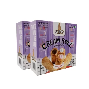 Skippi Cream Rolls,delightful assorted box of 6 rolls(180gm) 2 Vanilla,2 Chocolate & 2 Strawberry Flavor, Pack of 2