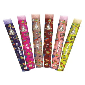 All Desi Flavour Box of Skippi Ice Pops, Kala Khatta, Rose, Jaljeera, Imli, Chilli Guava, Aam Panna ( 2 Qty of 6 Indian flavours, 12 Ice pops X 70ml each)