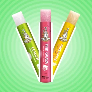Pink Guava,Lemon and Pineapple Flavor small pack of 12 Skippi Natural Icepops of 32 ml, 4 sets of 3 flavors
