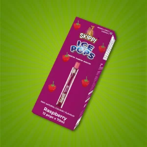 Raspberry Flavor Skippi Natural Ice Pop, Pack Of 12 Ice Pops