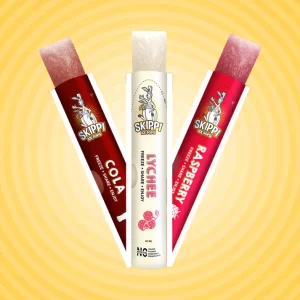 Cola, Lychee, Raspberry Flavor small pack of 12 Skippi Natural Ice Pops of 32 ml 4 sets of 3 flavors